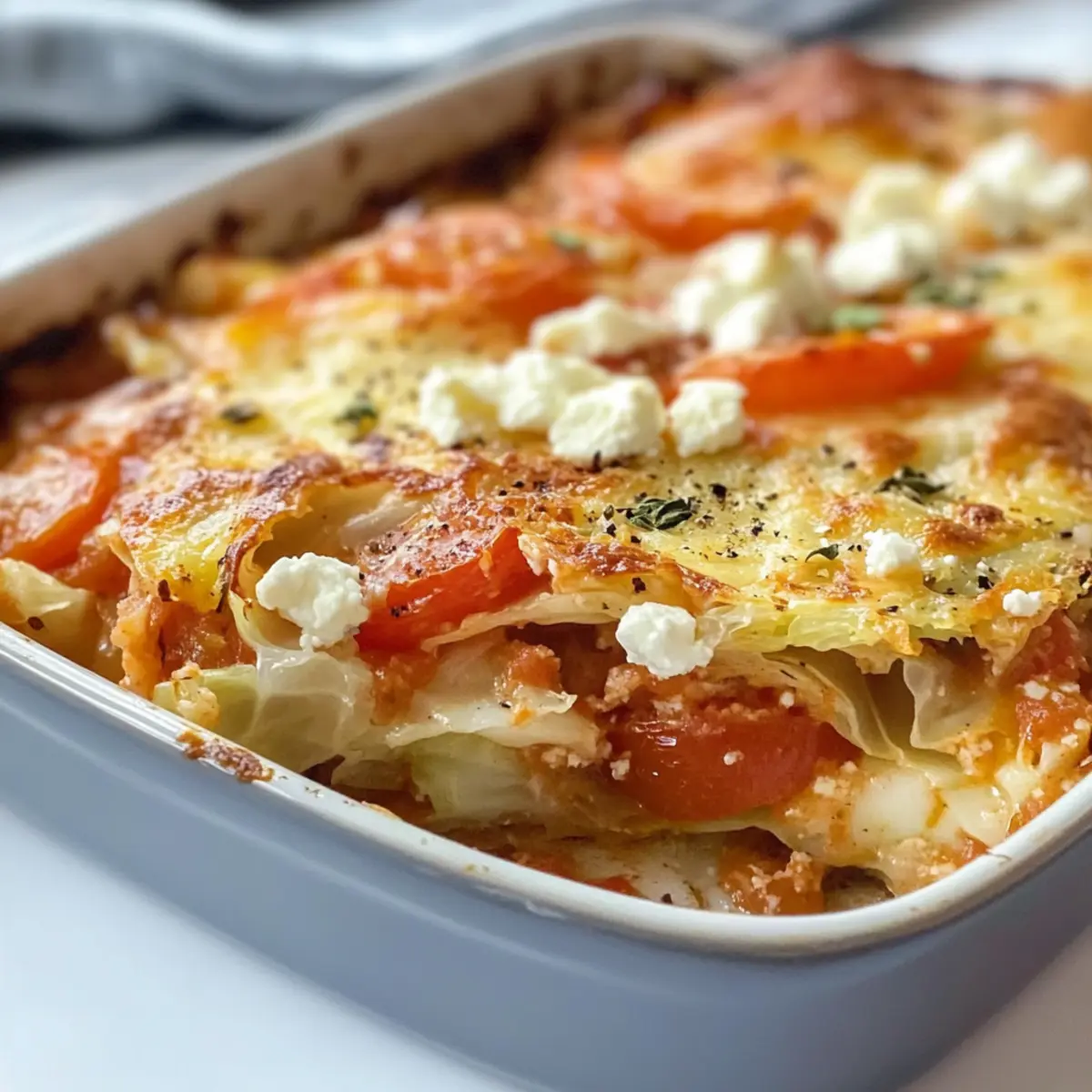 Pikanter WeiAkohlauflauf mit Feta Vegetarisches Low Carb Gericht vchdms